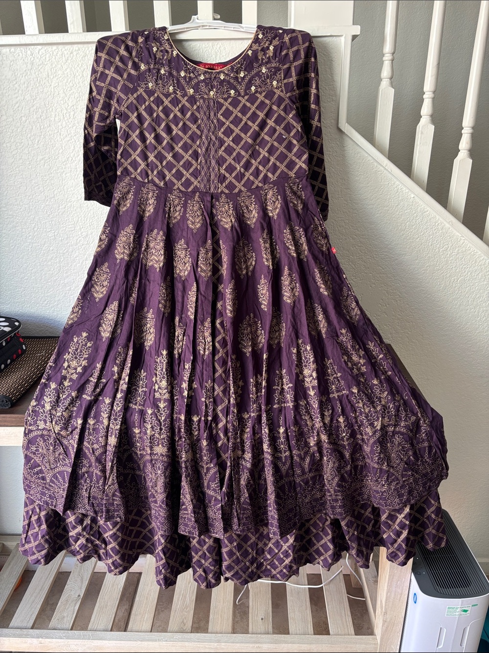 Women's Formal Embroidered Purple Anarkali Kurta